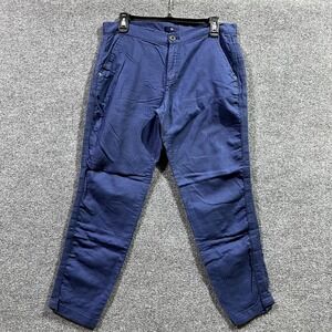 Gap Chino Pants Womens 8 Regular Navy Blue Cotton Slash Pockets Tapered Leg